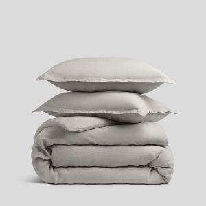 Linen Duvet Cover Set - Dove F/Q