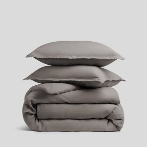 Linen Duvet Cover Set - Pebble F/Q