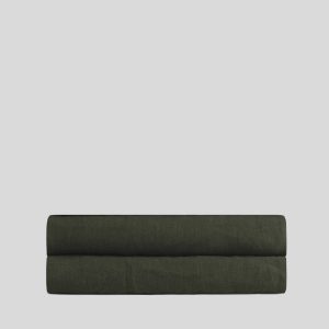 Linen Fitted Sheet (Evergreen)