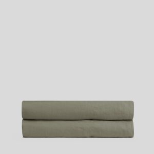 Linen Fitted Sheet (Moss)