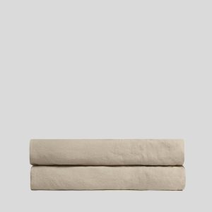 Linen Fitted Sheet (Toast)