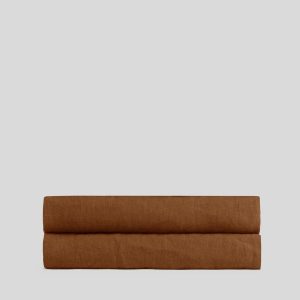 Linen Fitted Sheet (Tobacco)