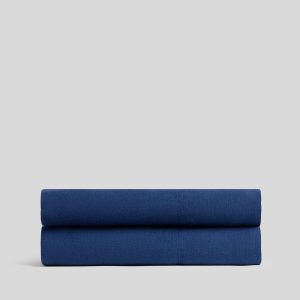 Linen Fitted Sheet - FINAL SALE (Cobalt)