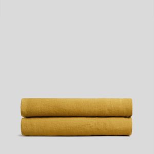 Linen Fitted Sheet - FINAL SALE (Marigold)