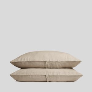 Linen Pillowcase Set (Toast)