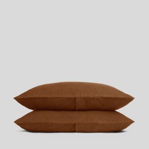 Linen Pillowcase Set (Tobacco)