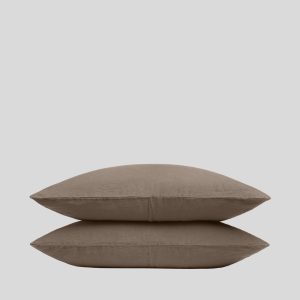 Linen Pillowcase Set (Warm Grey)