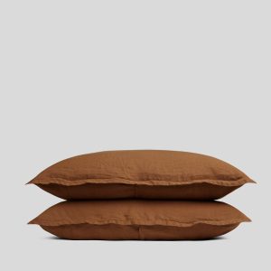 Linen Sham Set (Tobacco)