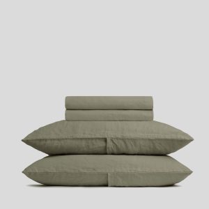 Linen Sheet Set - Moss F/Q
