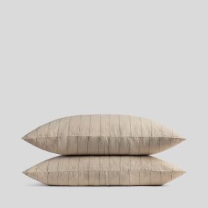 Linen Pillowcase Set (Bone Stripe)