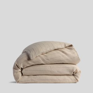 Linen Duvet Cover (Bone Stripe)