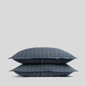 Linen Sham Set (Dusk Stripe)