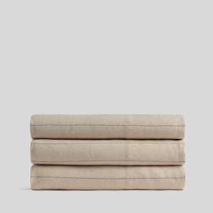 Linen Top Sheet (Bone Stripe)