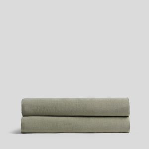 Linen Tencel Fitted Sheet - FINAL SALE (Moss)