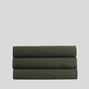 Linen Top Sheet - Evergreen