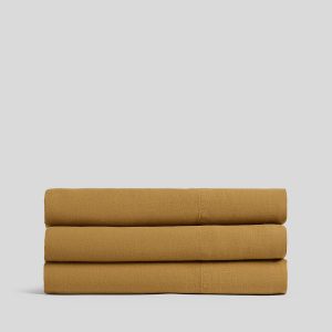 Linen Fitted Sheet - FINAL SALE (Honey)