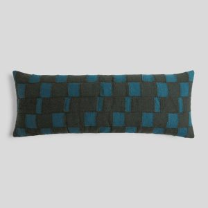 Modern Wool Lumbar Pillow Cover - FINAL SALE (Evergreen and Peacock)