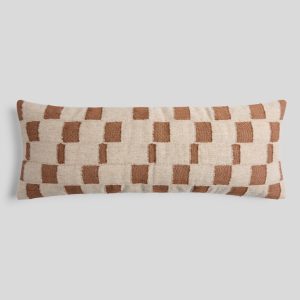 Modern Wool Lumbar Pillow Cover - FINAL SALE (Natural and Tobacco)
