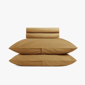 Brushed Cotton Bed Set - FINAL SALE (Ochre)