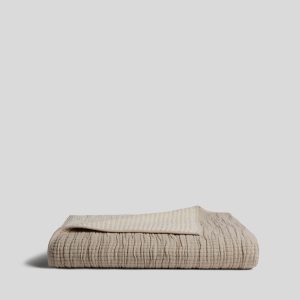 Organic Channel Gauze Throw (Natural and Ivory)