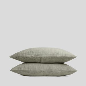 Organic Cloud Cotton Sham Set - FINAL SALE (Heathered Moss)