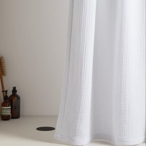 Organic Cloud Cotton Shower Curtain - FINAL SALE (White)