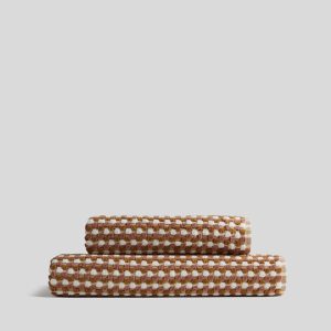 Organic Cotton Mosaic Towels (Ochre and Clay)
