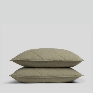 Flannel Quilted Shams - FINAL SALE (Thyme)