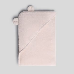 Organic Hooded Toddler Towel with Ears (Blush)