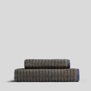 Organic Ladder Stripe Towels - FINAL SALE (Moss and Dusk)