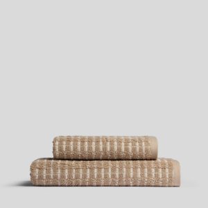 Organic Ladder Stripe Towels - FINAL SALE (Toast and Natural)