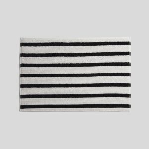 Organic Resort Stripe Tub Mat - FINAL SALE (Plaster with Soft Black)