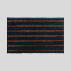 Organic Resort Stripe Tub Mat (Ink with Tobacco)