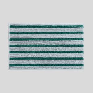 Organic Resort Stripe Tub Mat (Sky with Malachite)
