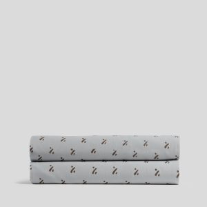 Overdyed Vintage Print Fitted Sheet (Sky)