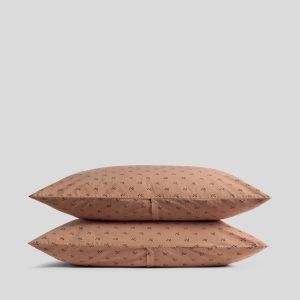 Overdyed Vintage Print Pillowcase Set (Adobe)