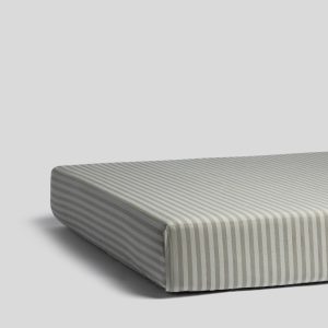 Percale Crib Sheet (Moss Stripe)
