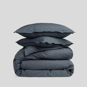 Percale Duvet Cover Set - Dusk K/CK