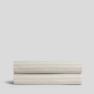 Percale Fitted Sheet (Bone Stripe)