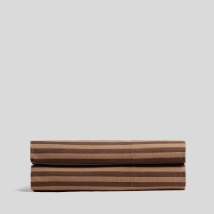 Percale Fitted Sheet (Adobe Stripe)