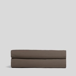 Percale Fitted Sheet (Warm Grey)