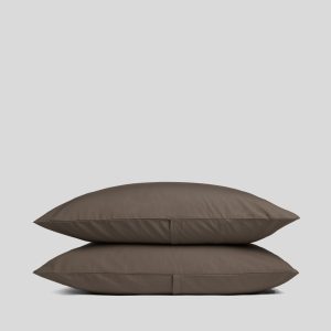 Percale Pillowcase Set (Warm Grey)