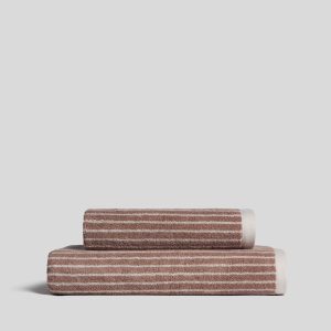 Pinstripe Towels (Adobe and Alabaster)