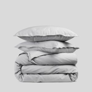 Sateen Duvet Cover Set - Light Grey K/CK