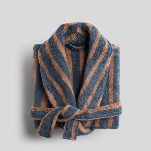Terry Stripe Robe - FINAL SALE (Dusk and Adobe)