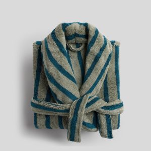 Terry Stripe Robe - FINAL SALE (Moss and Peacock)