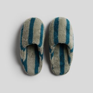 Terry Stripe Slippers - FINAL SALE (Moss and Peacock)